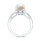 8 Carat Freshwater Pearl Solitaire Engagement Ring in Split Shank