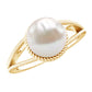 8 Carat Freshwater Pearl Solitaire Engagement Ring in Split Shank