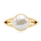 8 Carat Freshwater Pearl Solitaire Engagement Ring in Split Shank