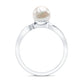 Cultured 3 Carat Freshwater Pearl Engagement Ring with Diamond