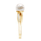 Cultured 3 Carat Freshwater Pearl Engagement Ring with Diamond