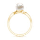Cultured 3 Carat Freshwater Pearl Engagement Ring with Diamond