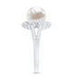Split Shank Freshwater Pearl and Diamond Braided Statement Ring