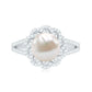 Split Shank Freshwater Pearl and Diamond Braided Statement Ring