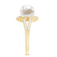 Split Shank Freshwater Pearl and Diamond Braided Statement Ring