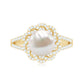 Split Shank Freshwater Pearl and Diamond Braided Statement Ring