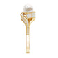 2.2 Carat Freshwater Pearl Bypass Engagement Ring with Diamond