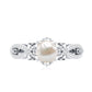 Cultured 2.2 Carat Freshwater Pearl Solitaire Engagement Ring with Diamond Crossover Shank