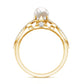 Cultured 2.2 Carat Freshwater Pearl Solitaire Engagement Ring with Diamond Crossover Shank