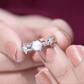 2.2 Carat Freshwater Pearl and Diamond Flower Engagement Ring