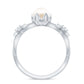 2.2 Carat Freshwater Pearl and Diamond Flower Engagement Ring