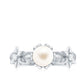 2.2 Carat Freshwater Pearl and Diamond Flower Engagement Ring