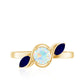 Natural Ethiopian Rainbow Opal Promise Ring with Blue Sapphire