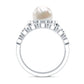 Freshwater Pearl and Diamond Wedding Ring Set