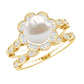 Freshwater Pearl and Diamond Wedding Ring Set