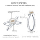 Anillo de compromiso con halo de diamantes y perla cultivada de agua dulce de 2 quilates auténticos con vástago entrecruzado