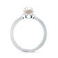 Anillo de compromiso con halo de diamantes y perla cultivada de agua dulce de 2 quilates auténticos con vástago entrecruzado