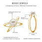 Anillo de compromiso con halo de diamantes y perla cultivada de agua dulce de 2 quilates auténticos con vástago entrecruzado