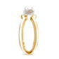 Anillo de compromiso con halo de diamantes y perla cultivada de agua dulce de 2 quilates auténticos con vástago entrecruzado