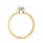 Anillo de compromiso con halo de diamantes y perla cultivada de agua dulce de 2 quilates auténticos con vástago entrecruzado