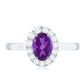 1 Carat Amethyst Designer Engagement Ring with Diamond for Women