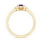 1 Carat Amethyst Designer Engagement Ring with Diamond for Women