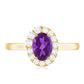 1 Carat Amethyst Designer Engagement Ring with Diamond for Women