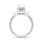 Art Deco Inspired 2.2 Carat Freshwater Pearl Engagement Ring with Diamond Halo