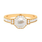 Art Deco Inspired 2.2 Carat Freshwater Pearl Engagement Ring with Diamond Halo
