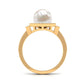Art Deco Inspired 2.2 Carat Freshwater Pearl Engagement Ring with Diamond Halo
