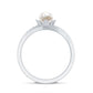 2 Carat Freshwater Pearl and Diamond Flower Engagement Ring