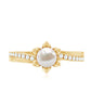 2 Carat Freshwater Pearl and Diamond Flower Engagement Ring