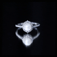 Freshwater Pearl and Diamond Halo Engagement Ring