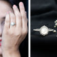 Freshwater Pearl and Diamond Halo Engagement Ring