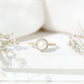 Freshwater Pearl and Diamond Halo Engagement Ring