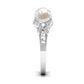 Vintage Style 3 Carat Freshwater Pearl Engagement Ring with Diamond Split Shank