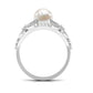 Vintage Style 3 Carat Freshwater Pearl Engagement Ring with Diamond Split Shank