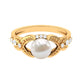 Vintage Style 3 Carat Freshwater Pearl Engagement Ring with Diamond Split Shank