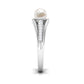 Cultured 2 Carat Freshwater Pearl Engagement Ring with Diamond