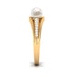 Cultured 2 Carat Freshwater Pearl Engagement Ring with Diamond