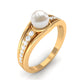 Cultured 2 Carat Freshwater Pearl Engagement Ring with Diamond