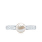 Natural 2.2 Carat Freshwater Pearl Solitaire Ring with Diamond
