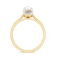 Natural 2.2 Carat Freshwater Pearl Solitaire Ring with Diamond