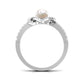 2 Carat Freshwater Pearl Engagement Ring with Diamond Accent