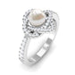 2 Carat Freshwater Pearl Engagement Ring with Diamond Accent