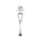 2 Carat Freshwater Pearl and Diamond Engagement Ring with Split Shank