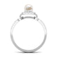 2 Carat Freshwater Pearl and Diamond Engagement Ring with Split Shank
