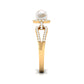 2 Carat Freshwater Pearl and Diamond Engagement Ring with Split Shank