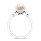 Cultured 7.4 Carat Freshwater Pearl Diamond Engagement Ring with Split Shank