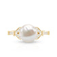 Cultured 7.4 Carat Freshwater Pearl Diamond Engagement Ring with Split Shank